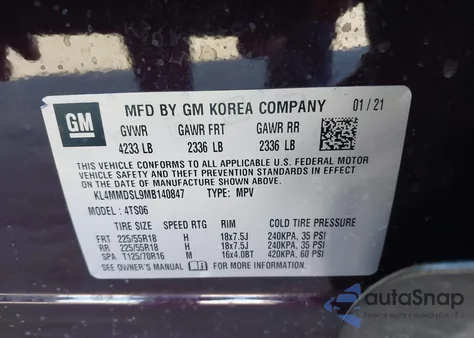 2021 Buick Encore Gx Fwd Select from USA, damaged, VIN KL4MMDSL9MB140847